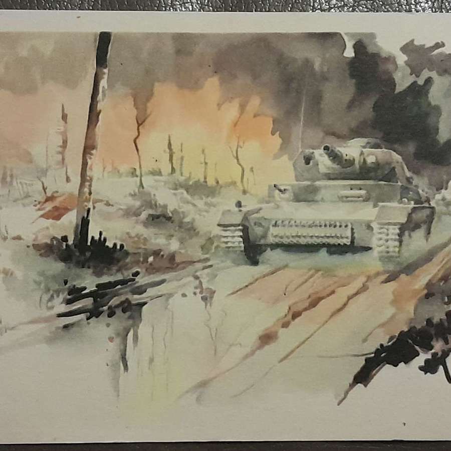 WWII German Panzer Tank Postcard