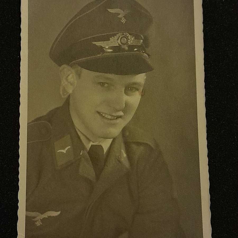 WWII German Luftwaffe portrait postcard