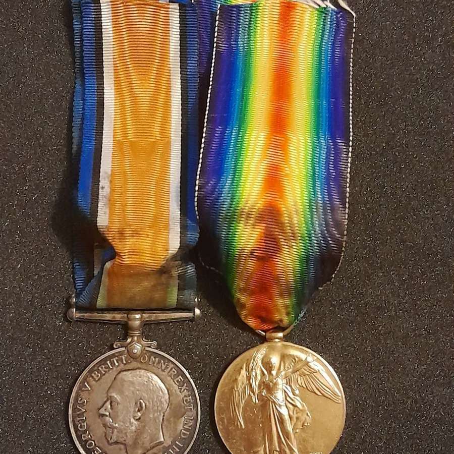 British War and Victory Medal M-274257 PTE G.H WILLIAMS A.S.C