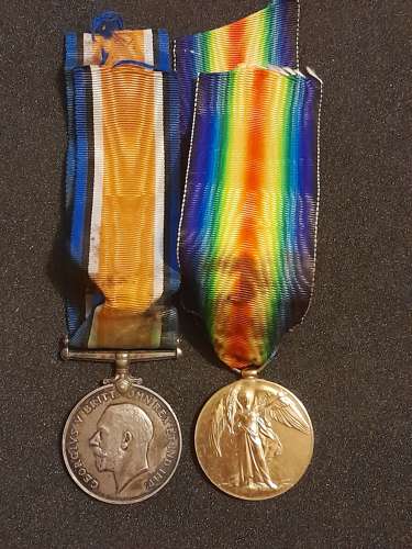British War and Victory Medal M-274257 PTE G.H WILLIAMS A.S.C