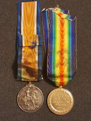 British War and Victory Medal M-274257 PTE G.H WILLIAMS A.S.C