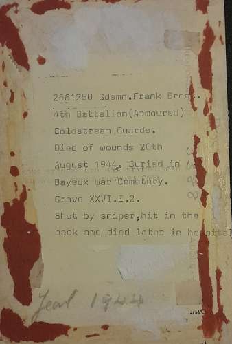 Normandy 4th Battalion (Armoured)Coldstream Guards casualty group