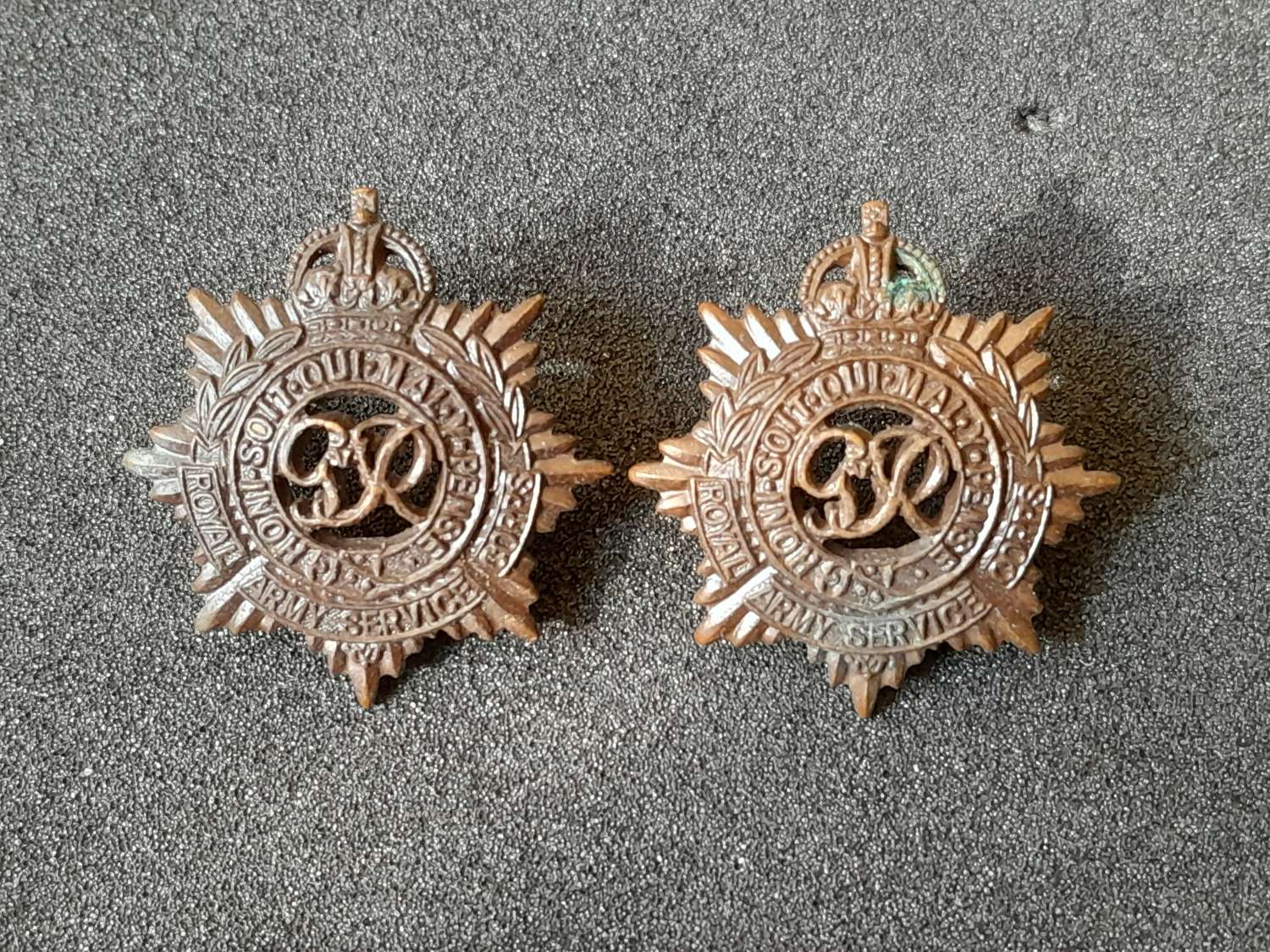 Pair of Army Service Corps Lapel Badges