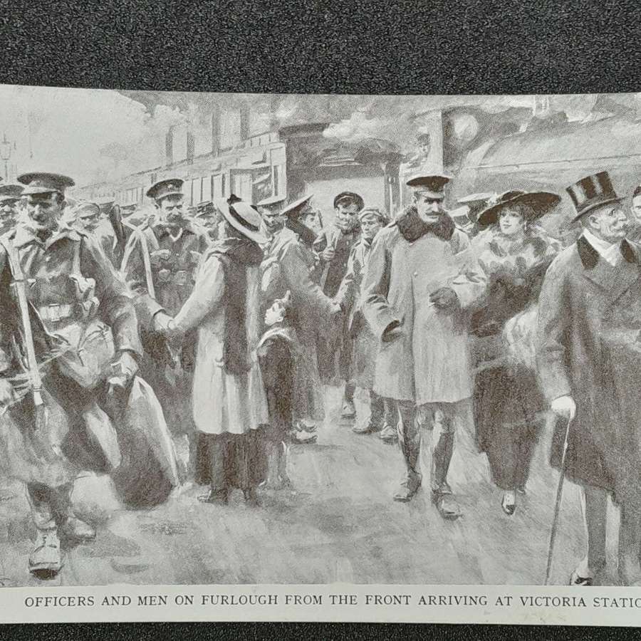 Officers and Men on Furlough from the front arriving at Victoria