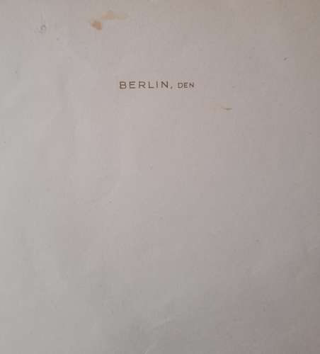 Adolf Hitlers Personal Berlin Stationary.