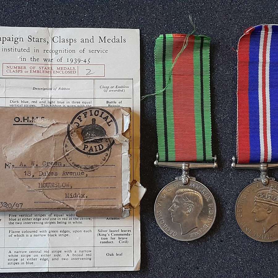 WWII Defence and War medal with Box
