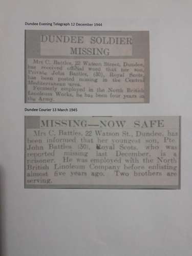 2nd Battalon Royal Scott's,  POW Captured Italy