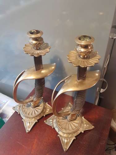 Prussian Imperial Period Heavy Cavalry Sword Candel Sticks