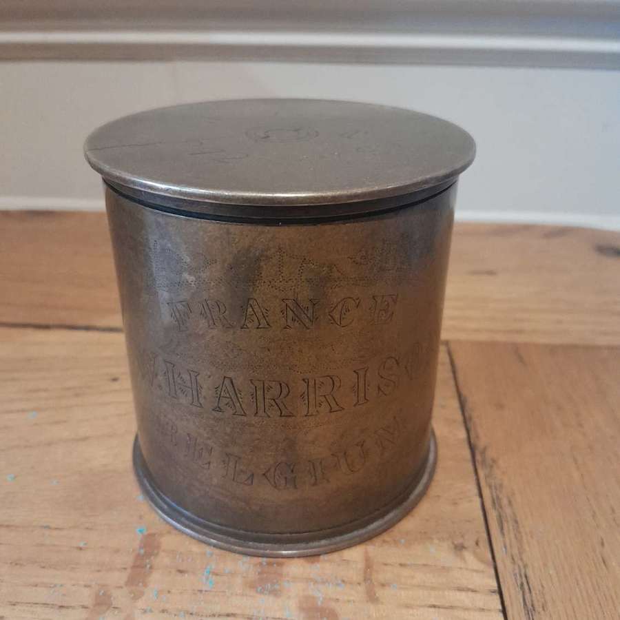 Beautifully Engraved World War One Trench Art Tobacco Jar