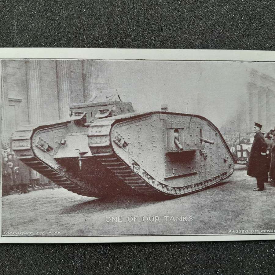 WWI Tank Postcard