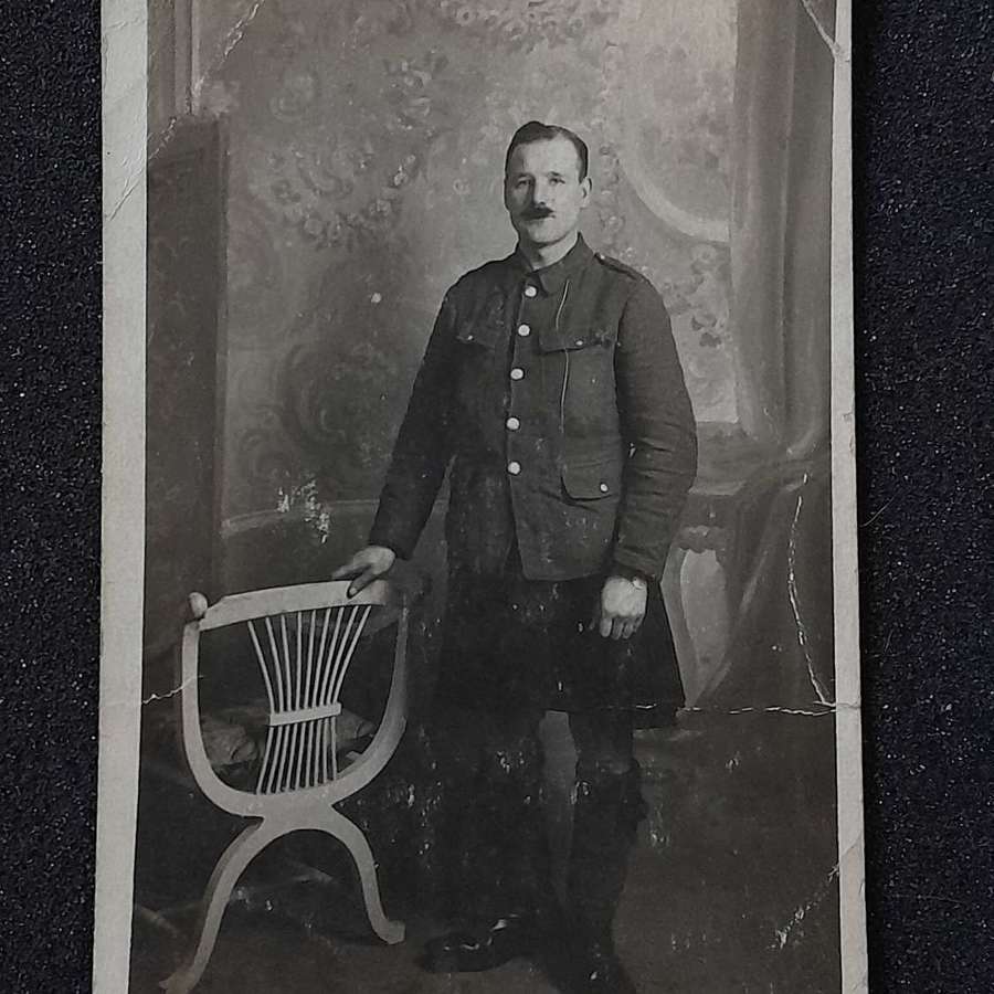 WWI Postcard Scottish soldier in kilt