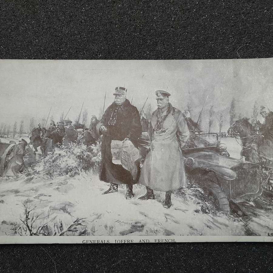 WWI Postcard of Generals Joffre and French