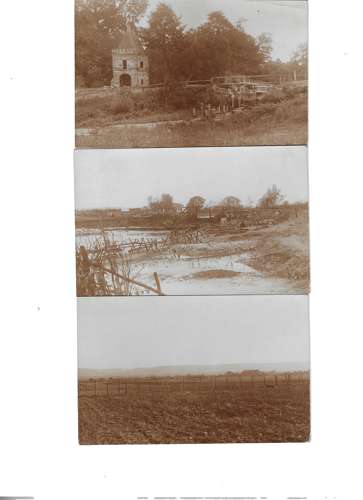 3 x WWI Austro Hungarian Barricade, and Barbed Wire Defences Postcard