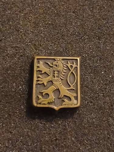 Rare WWII, Czech Army In Exile Other Ranks Cap Badge. Condition is Use