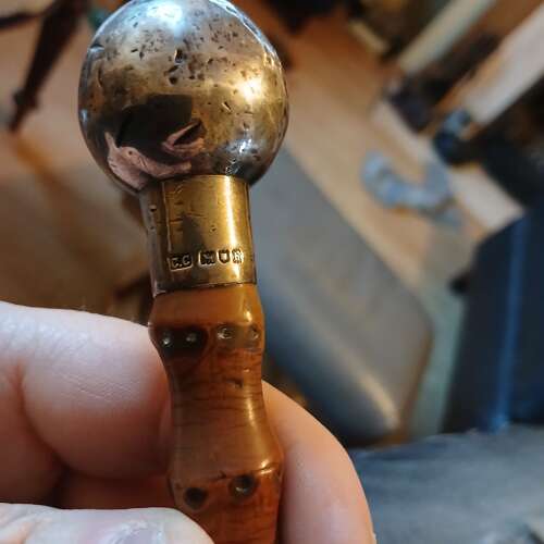 Hallmarked 1903 Cornwall Light Infantry swagger stick dated
