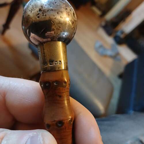 Hallmarked 1903 Cornwall Light Infantry swagger stick dated